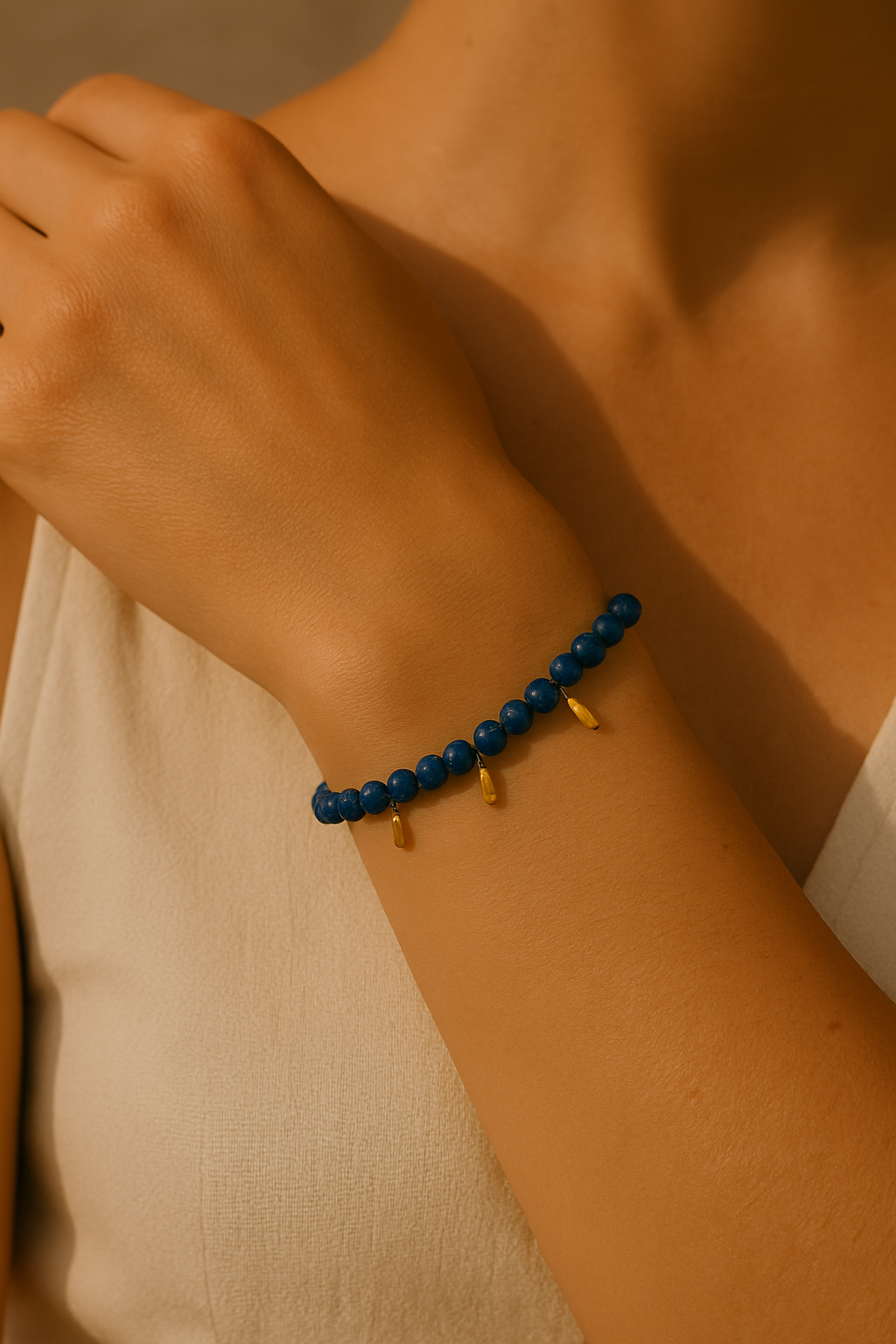 BRACELET COLLECTION BLEU OR