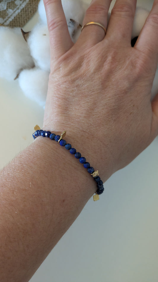 BRACELET COLLECTION BLEU OR