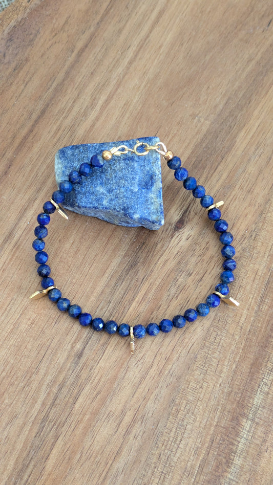 BRACELET COLLECTION BLEU OR